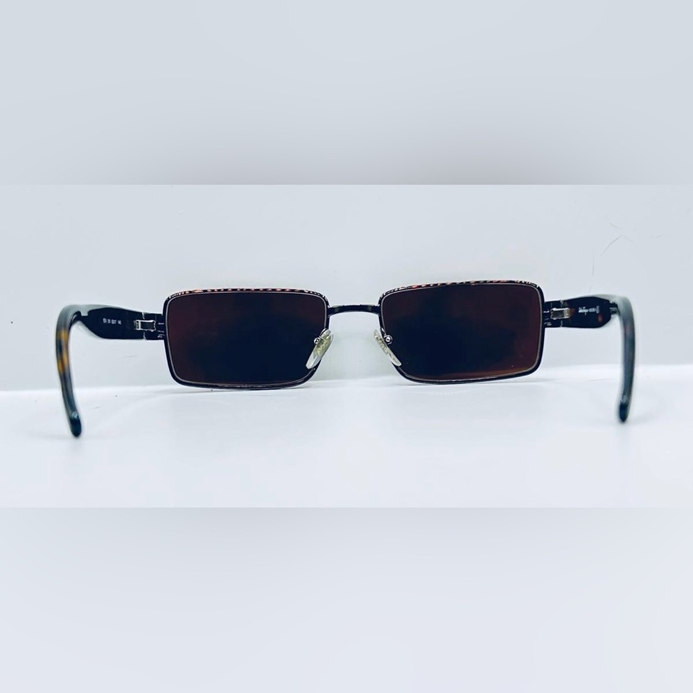 Salvatore Ferragamo 1874 Brown Rectangular Sungla… - image 6